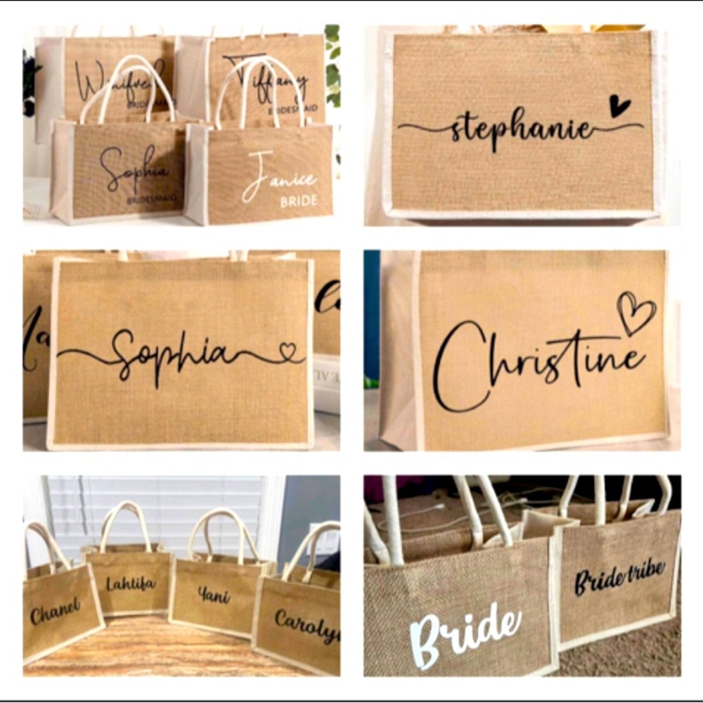 Custom jute tote bag